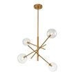 Load image into Gallery viewer, LightFixturesUSA - Celestial Glass Globe Sputnik Chandelier - Adjustable Linear Arm - Chandelier - Brass/4 - Lt -