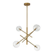 Load image into Gallery viewer, LightFixturesUSA - Celestial Glass Globe Sputnik Chandelier - Adjustable Linear Arm - Chandelier - Brass/4 - Lt -