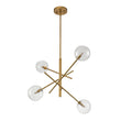 Load image into Gallery viewer, LightFixturesUSA - Celestial Glass Globe Sputnik Chandelier - Adjustable Linear Arm - Chandelier - Brass/4 - Lt -