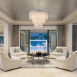 Load image into Gallery viewer, LightFixturesUSA - Chrome Glam 10 - Light Tiered Crystal Bead Round Chandelier - Chandelier - Chrome -