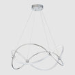 Load image into Gallery viewer, LightFixturesUSA - Chrome Twisted Weave Ribbon Warm LED Pendant Chandelier - Chandelier - Chrome -