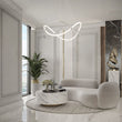 Load image into Gallery viewer, LightFixturesUSA - Chrome Twisted Weave Ribbon Warm LED Pendant Chandelier - Chandelier - Chrome -