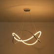 Load image into Gallery viewer, LightFixturesUSA - Chrome Twisted Weave Ribbon Warm LED Pendant Chandelier - Chandelier - Chrome -