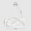 Load image into Gallery viewer, LightFixturesUSA - Chrome Twisted Weave Ribbon Warm LED Pendant Chandelier - Chandelier - Chrome -