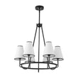 Load image into Gallery viewer, LightFixturesUSA - Classic 6 - Light Fabric Conical Shade Wheel Chandelier - Chandelier - Black -