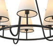 Load image into Gallery viewer, LightFixturesUSA - Classic 6 - Light Fabric Conical Shade Wheel Chandelier - Chandelier - Black -