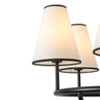 Load image into Gallery viewer, LightFixturesUSA - Classic 6 - Light Fabric Conical Shade Wheel Chandelier - Chandelier - Black -