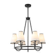 Load image into Gallery viewer, LightFixturesUSA - Classic 6 - Light Fabric Conical Shade Wheel Chandelier - Chandelier - Black -