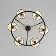 Load image into Gallery viewer, LightFixturesUSA - Classic 6 - Light Fabric Conical Shade Wheel Chandelier - Chandelier - Black -
