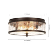 Load image into Gallery viewer, LightFixturesUSA - Clear Crackled Glass Drum Flush Mount Light - Ceiling Light - 12 in. -