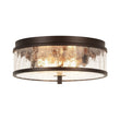 Load image into Gallery viewer, LightFixturesUSA - Clear Crackled Glass Drum Flush Mount Light - Ceiling Light - 12 in. -