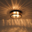 Load image into Gallery viewer, LightFixturesUSA - Clear Crackled Glass Drum Flush Mount Light - Ceiling Light - 12 in. -