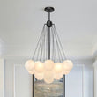Load image into Gallery viewer, LightFixturesUSA-Cluster Frosted Glass Bubble Chandelier-Chandelier-19 Globes-Black