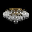 Load image into Gallery viewer, LightFixturesUSA - Cluster Ribbed Glass Bubble Round Tiered Semi Flush Chandelier - Ceiling Light - Brass -