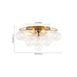 Load image into Gallery viewer, LightFixturesUSA - Cluster Ribbed Glass Bubble Round Tiered Semi Flush Chandelier - Ceiling Light - Brass -