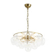 Load image into Gallery viewer, LightFixturesUSA - Cluster Ribbed Glass Globe Bubble Round Tiered Chandelier - Chandelier - Brass -