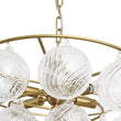 Load image into Gallery viewer, LightFixturesUSA - Cluster Ribbed Glass Globe Bubble Round Tiered Chandelier - Chandelier - Brass -