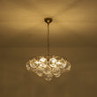 Load image into Gallery viewer, LightFixturesUSA - Cluster Ribbed Glass Globe Bubble Round Tiered Chandelier - Chandelier - Brass -