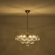 Load image into Gallery viewer, LightFixturesUSA - Cluster Ribbed Glass Globe Bubble Round Tiered Chandelier - Chandelier - Brass -