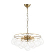 Load image into Gallery viewer, LightFixturesUSA - Cluster Ribbed Glass Globe Bubble Round Tiered Chandelier - Chandelier - Brass -