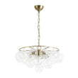 Load image into Gallery viewer, LightFixturesUSA - Cluster Ribbed Glass Globe Bubble Round Tiered Chandelier - Chandelier - Brass -