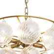 Load image into Gallery viewer, LightFixturesUSA - Cluster Ribbed Glass Globe Bubble Round Tiered Chandelier - Chandelier - Brass -