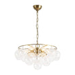 Load image into Gallery viewer, LightFixturesUSA - Cluster Ribbed Glass Globe Bubble Round Tiered Chandelier - Chandelier - Brass -