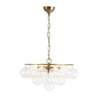 Load image into Gallery viewer, LightFixturesUSA - Cluster Ribbed Glass Globe Bubble Round Tiered Chandelier - Chandelier - Brass -