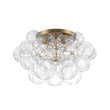 Load image into Gallery viewer, LightFixturesUSA - Cluster Sculpture Glass Bubble Round Semi Flush Chandelier - Chandelier - Brass -