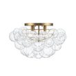 Load image into Gallery viewer, LightFixturesUSA - Cluster Sculpture Glass Bubble Round Semi Flush Chandelier - Chandelier - Brass -