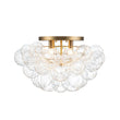 Load image into Gallery viewer, LightFixturesUSA - Cluster Sculpture Glass Bubble Round Semi Flush Chandelier - Chandelier - Brass -