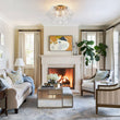 Load image into Gallery viewer, LightFixturesUSA - Cluster Sculpture Glass Bubble Round Semi Flush Chandelier - Chandelier - Brass -