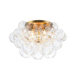 Load image into Gallery viewer, LightFixturesUSA - Cluster Sculpture Glass Bubble Round Semi Flush Chandelier - Chandelier - Brass -