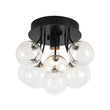 Load image into Gallery viewer, LightFixturesUSA - Cluster Seeded Glass Globe Bubble Round Semi Flush Mount - Ceiling Light - Black -