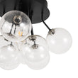 Load image into Gallery viewer, LightFixturesUSA - Cluster Seeded Glass Globe Bubble Round Semi Flush Mount - Ceiling Light - Black -
