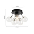 Load image into Gallery viewer, LightFixturesUSA - Cluster Seeded Glass Globe Bubble Round Semi Flush Mount - Ceiling Light - Black -