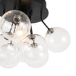 Load image into Gallery viewer, LightFixturesUSA - Cluster Seeded Glass Globe Bubble Round Semi Flush Mount - Ceiling Light - Black -