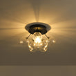 Load image into Gallery viewer, LightFixturesUSA - Cluster Seeded Glass Globe Bubble Round Semi Flush Mount - Ceiling Light - Black -