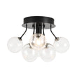 Load image into Gallery viewer, LightFixturesUSA - Cluster Seeded Glass Globe Bubble Round Semi Flush Mount - Ceiling Light - Black -