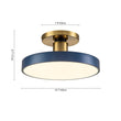 Load image into Gallery viewer, LightFixturesUSA - Contemporary Brass Blue Round LED Semi Flush Lighting - Ceiling Light -
