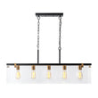 Load image into Gallery viewer, LightFixturesUSA - Contemporary Clear Glass Rectangular Cage Island Chandelier - Chandelier - 37 in -