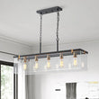 Load image into Gallery viewer, LightFixturesUSA - Contemporary Clear Glass Rectangular Cage Island Chandelier - Chandelier - 37 in -