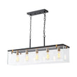 Load image into Gallery viewer, LightFixturesUSA - Contemporary Clear Glass Rectangular Cage Island Chandelier - Chandelier - 37 in -
