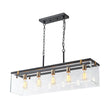 Load image into Gallery viewer, LightFixturesUSA - Contemporary Clear Glass Rectangular Cage Island Chandelier - Chandelier - 37 in -