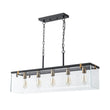 Load image into Gallery viewer, LightFixturesUSA - Contemporary Clear Glass Rectangular Cage Island Chandelier - Chandelier - 37 in -