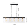 Load image into Gallery viewer, LightFixturesUSA - Contemporary Clear Glass Rectangular Cage Island Chandelier - Chandelier - 37 in -