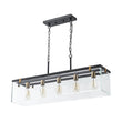 Load image into Gallery viewer, LightFixturesUSA - Contemporary Clear Glass Rectangular Cage Island Chandelier - Chandelier - 37 in -