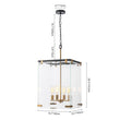 Load image into Gallery viewer, LightFixturesUSA - Contemporary Glass Wide Square Lantern Pendant Chandelier - Chandelier - 15.7in -