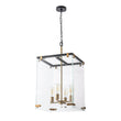 Load image into Gallery viewer, LightFixturesUSA - Contemporary Glass Wide Square Lantern Pendant Chandelier - Chandelier - 15.7in -