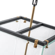 Load image into Gallery viewer, LightFixturesUSA - Contemporary Glass Wide Square Lantern Pendant Chandelier - Chandelier - 15.7in -